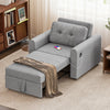 Single Sofa Bed, 3-in-1 Convertible Pull Out Sleeper Sofa Bed Chair with USB Ports & Side Pocket for Living Room, Guest Room